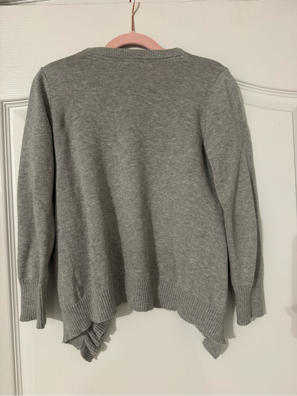Place Girls Gray Ruffle Open-Front Cardigan - Picture 2 of 3